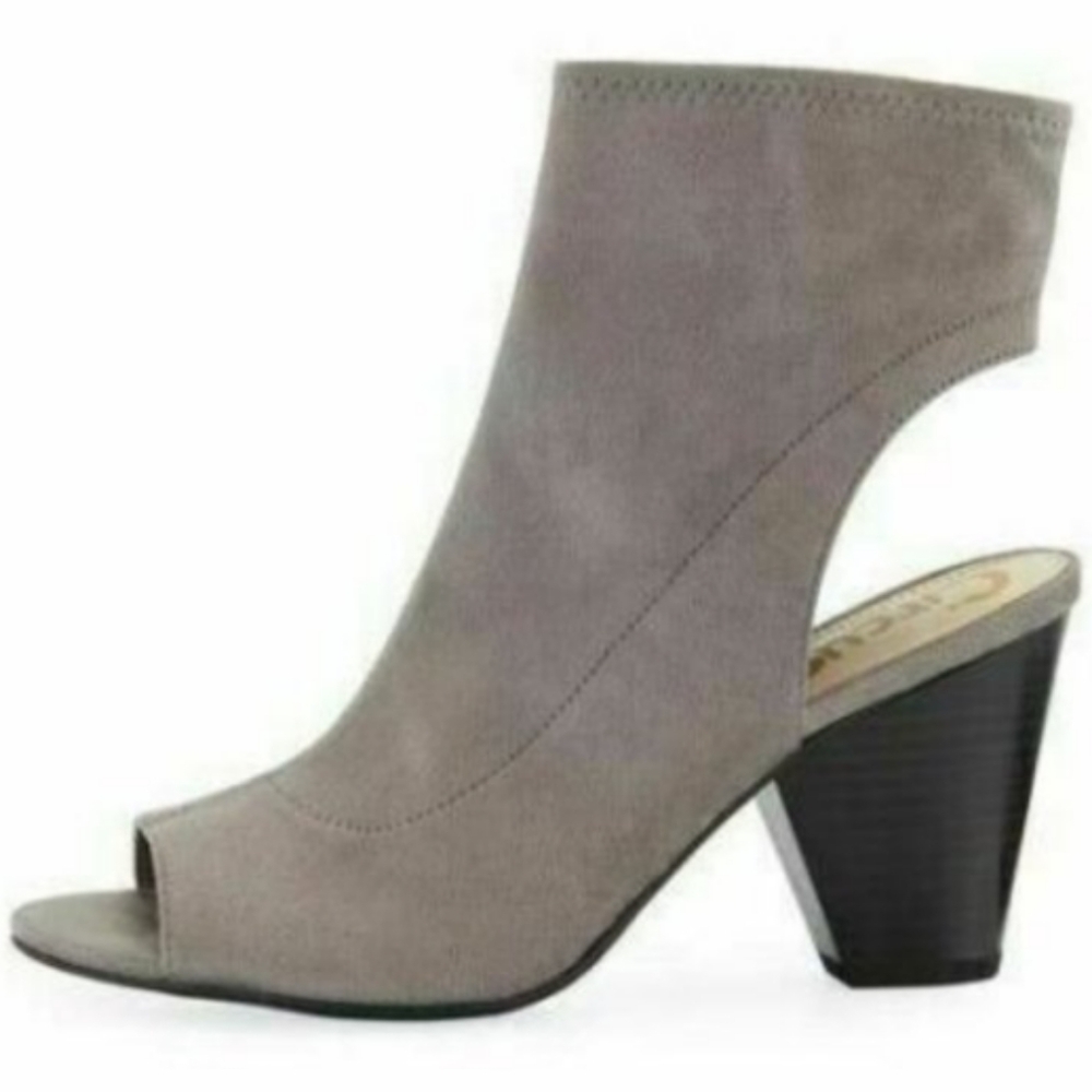 Sam Edelman Circus Kendra Gray Suede Open toe Booties Sz 8M